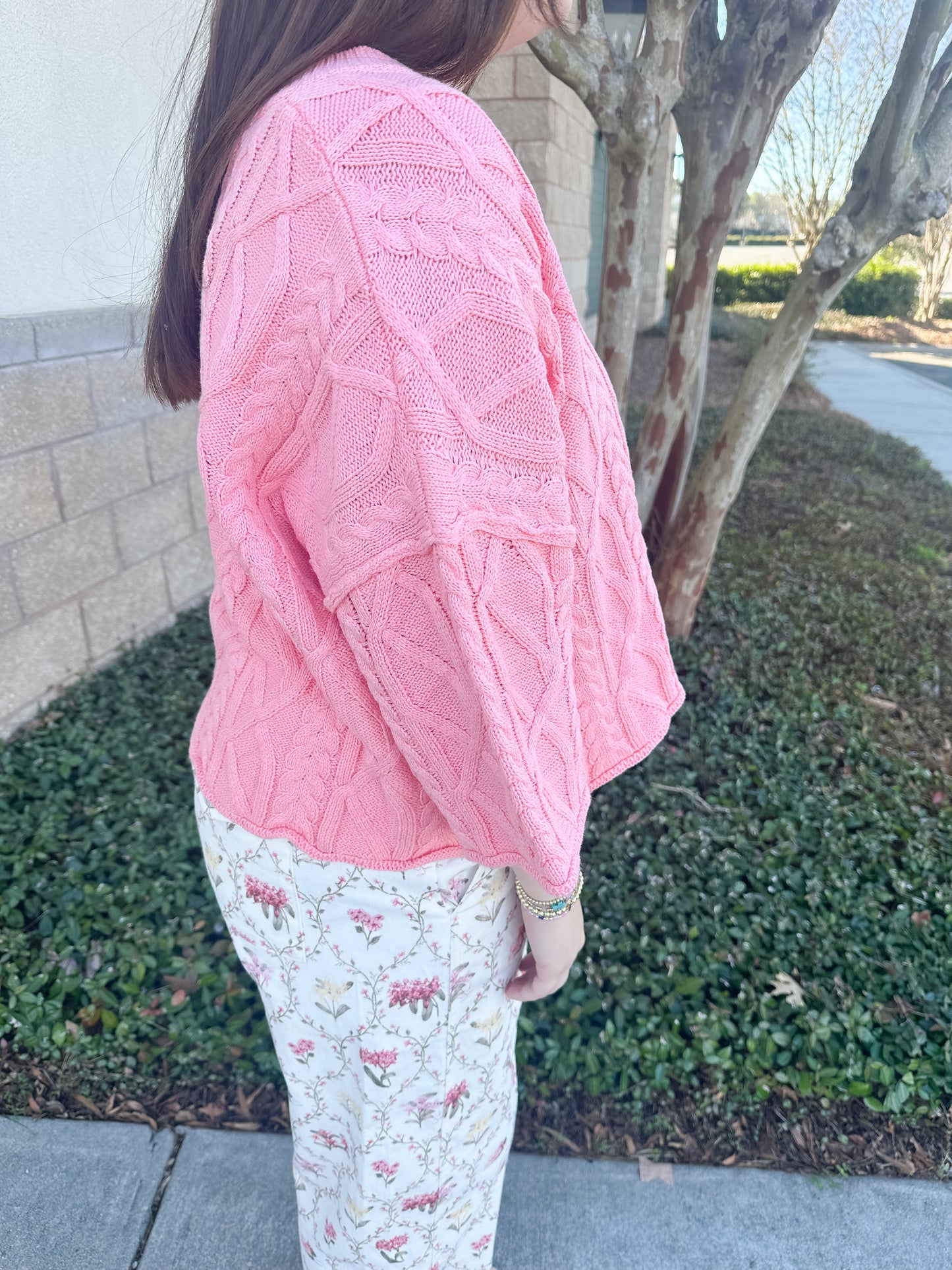 Karlen Sweater Top - Coral Pink