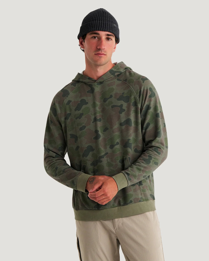 Free Fly Men’s Bamboo Lightweight Fleece Hoodie - Vintage Camo Oil Green