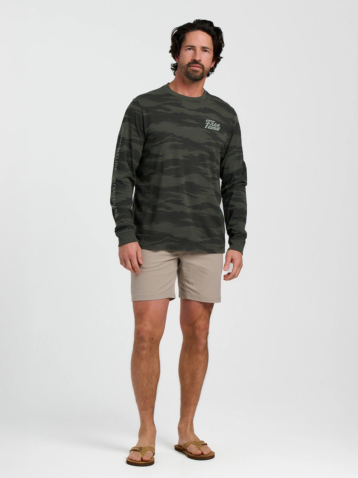 FreeFly Men’s Hydro Mist Camo Long Sleeve - Dark Forest