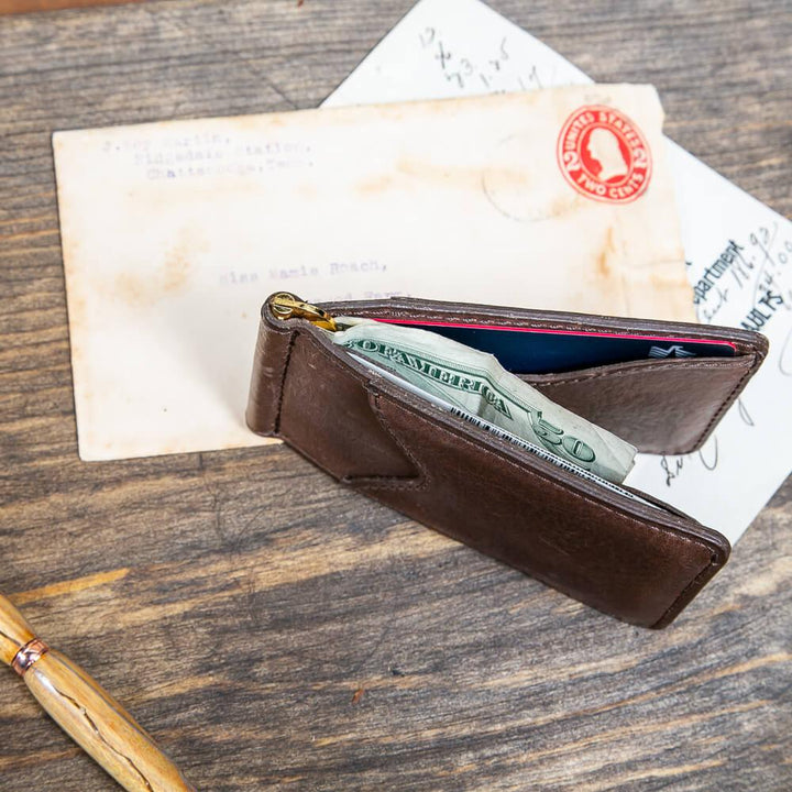 Mission Mercantile Campaign Leather Small Wallet - Smoke