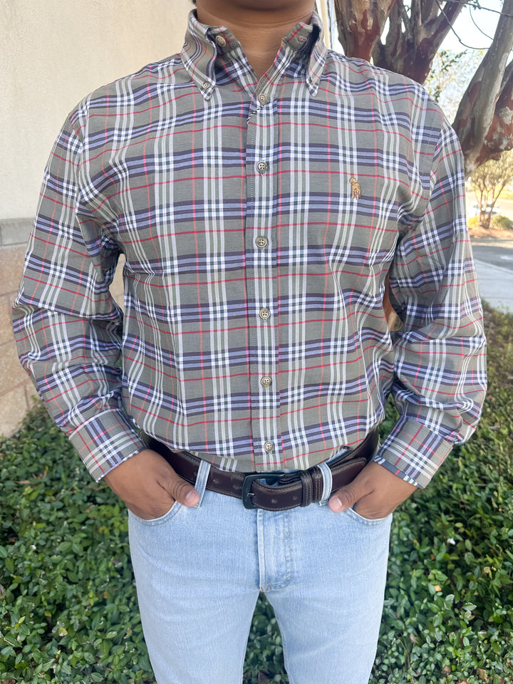 S. Casanova Turkey Roost Plaid Button Down
