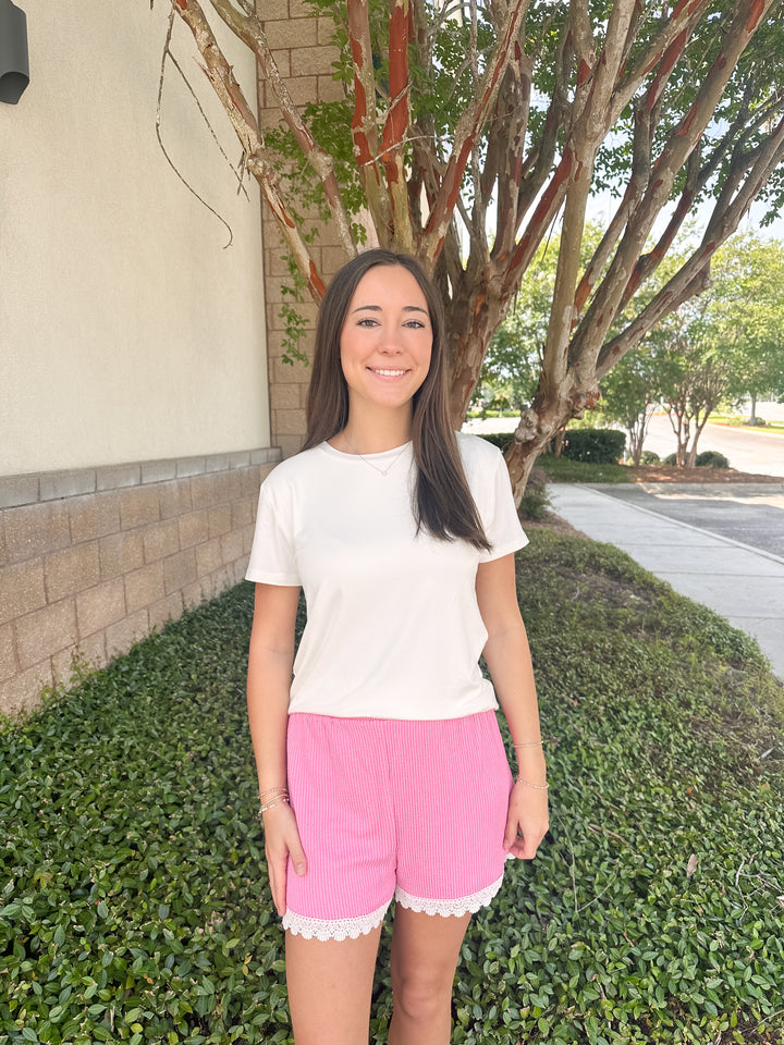 Kimmie Cord Short - Pink