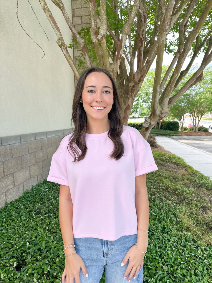 Maxine Crop Tee - Blush