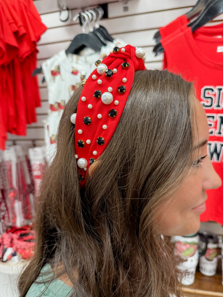 Charleigh Headband Red + Black