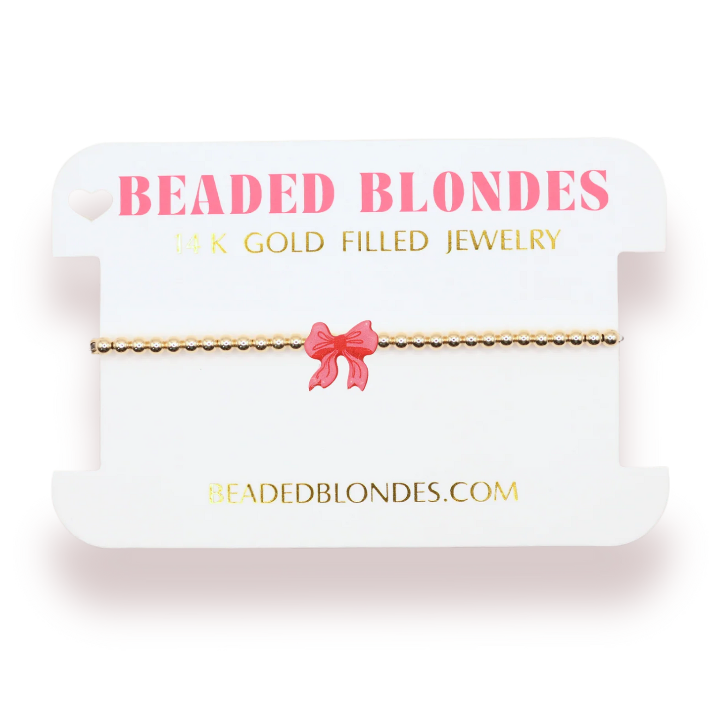 Beaded Blondes - Red Bow Gold