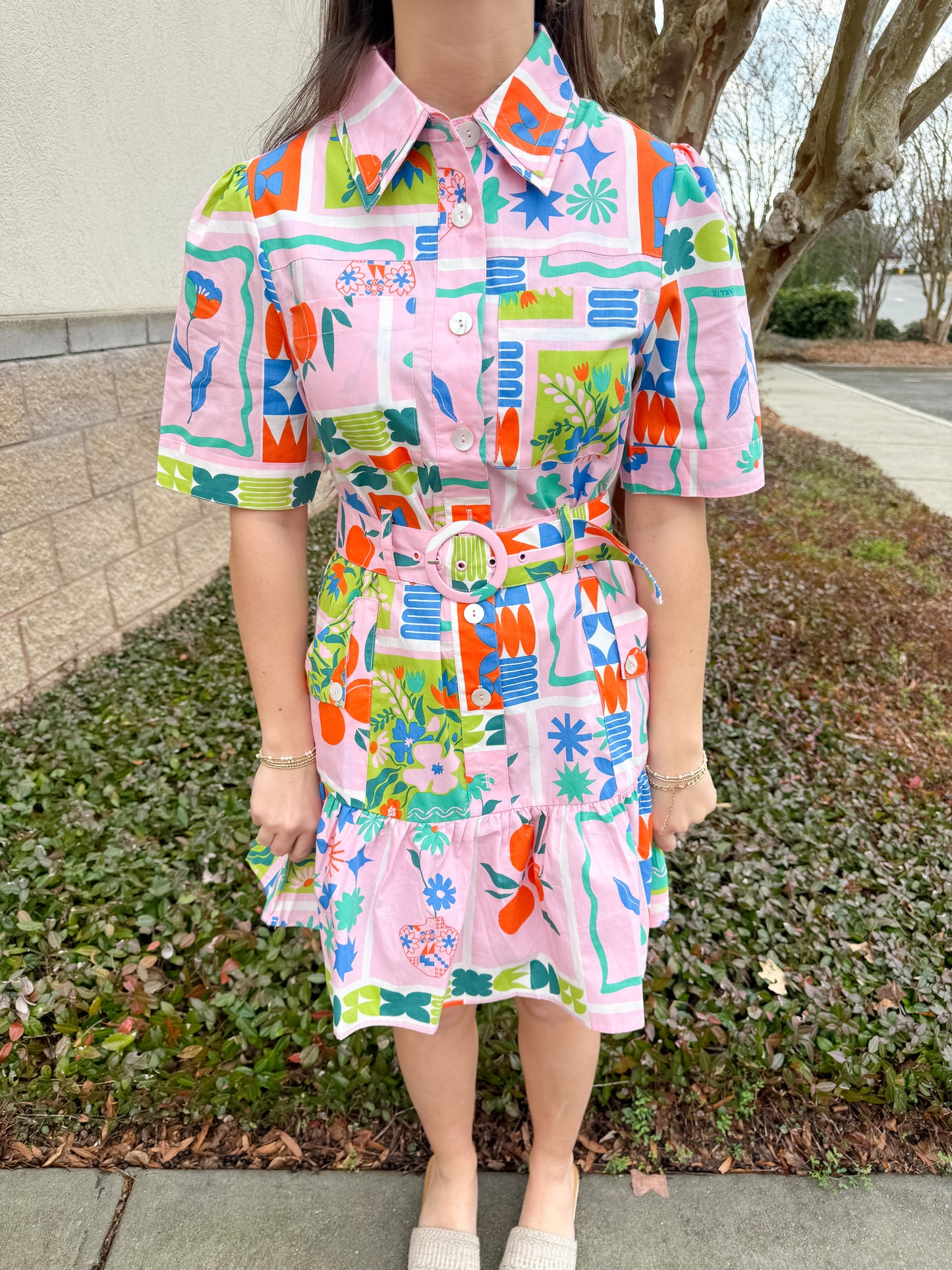 Post Card Belt Dress