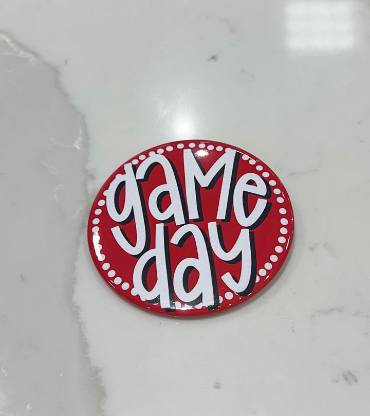Tailgated Pins - Game Day Red Background