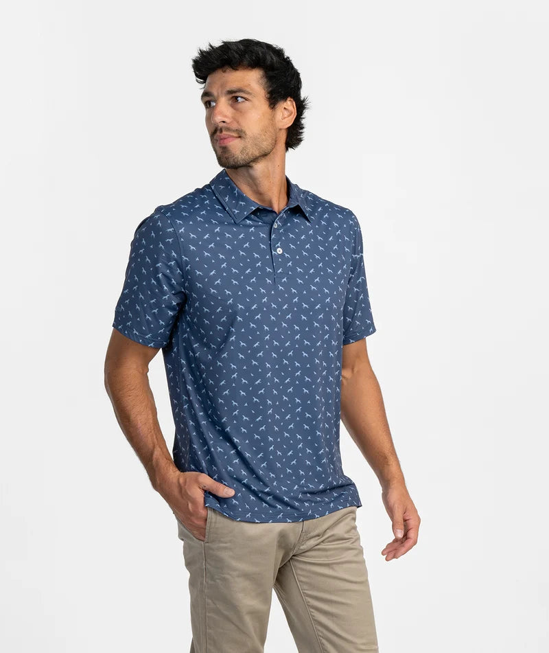 SSCO Men’s Uplands Unleashed Printed Polos - Midnight Navy