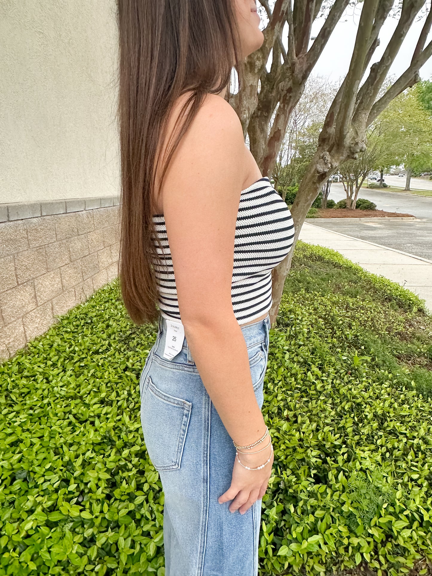 Caffari Stripe Tube Top - Eclipse Navy