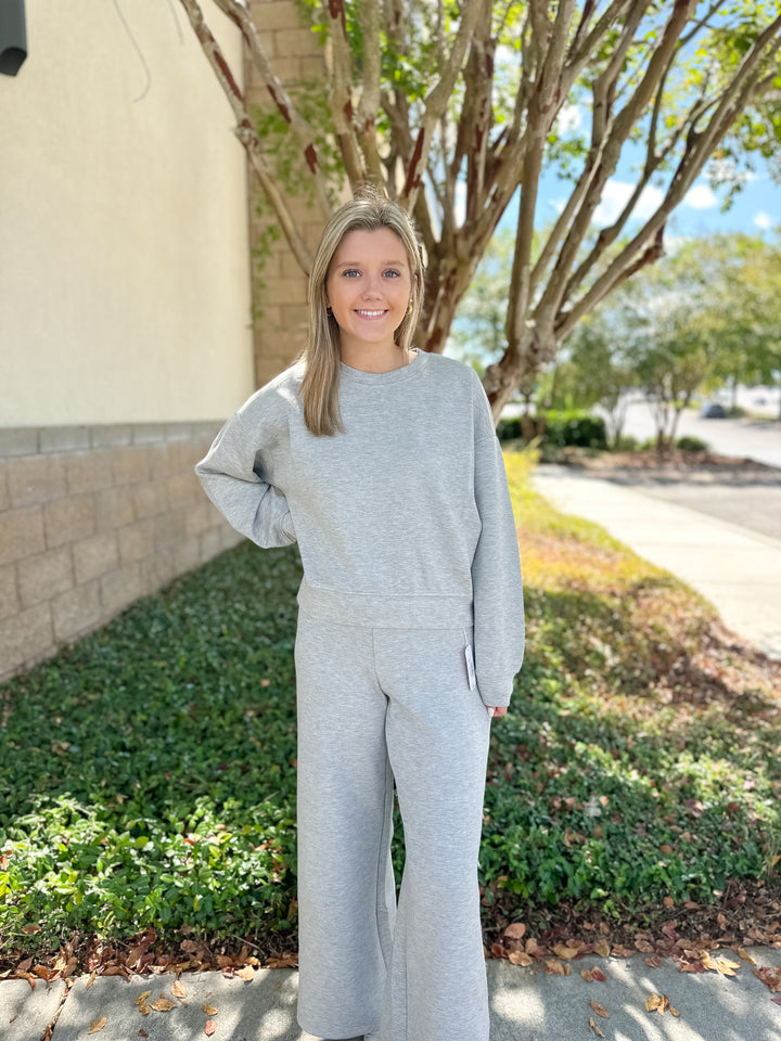 Simply Wide Leg Lounge Pant - Heather Grey