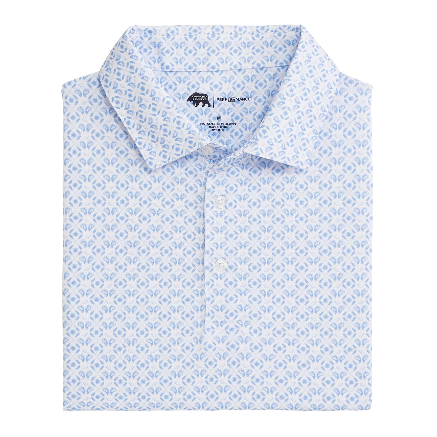 Onward Reserve Oyster Roast Printed Performance Polo - Clearwater