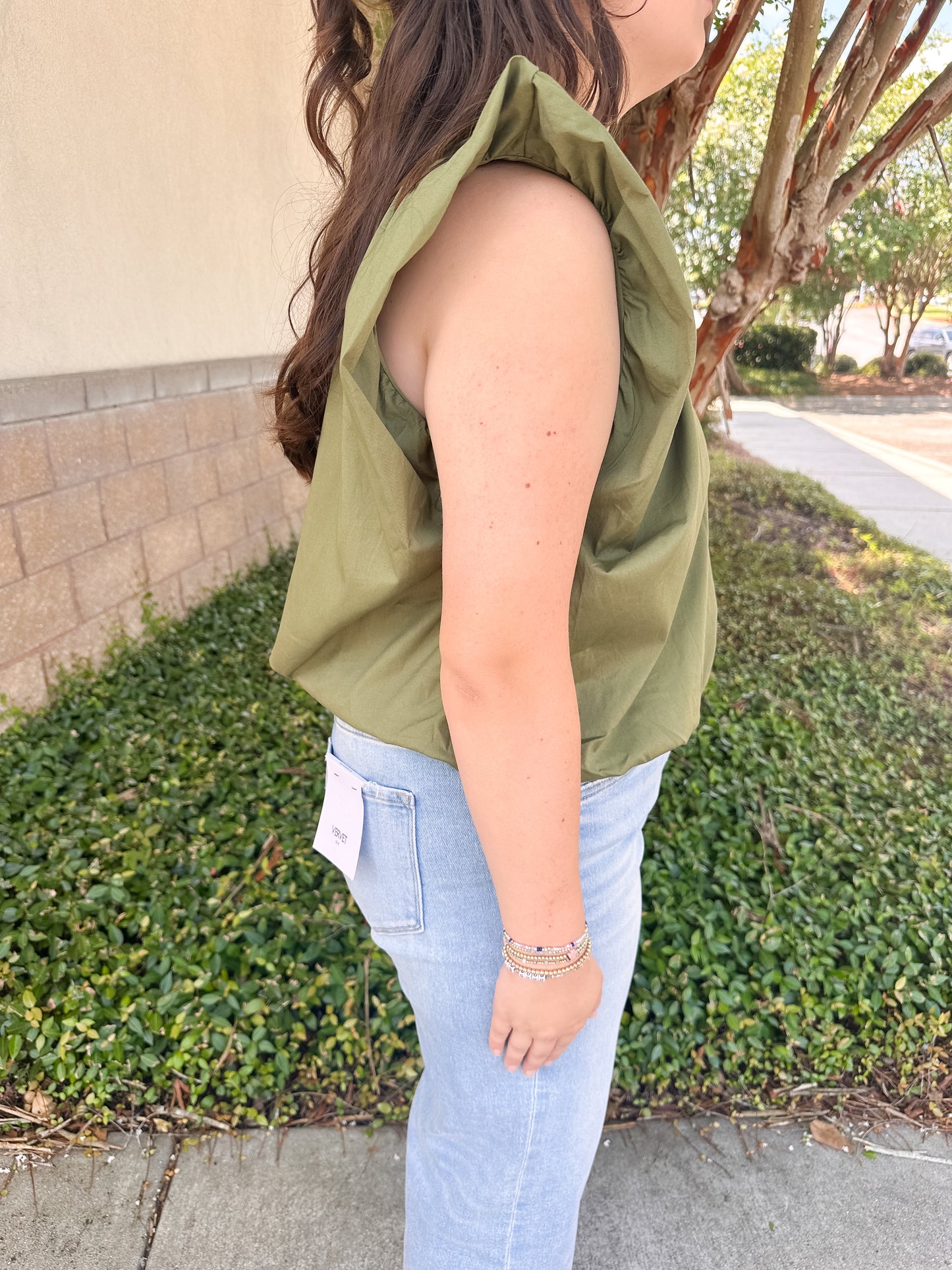 Francis Bubble Top - Olive