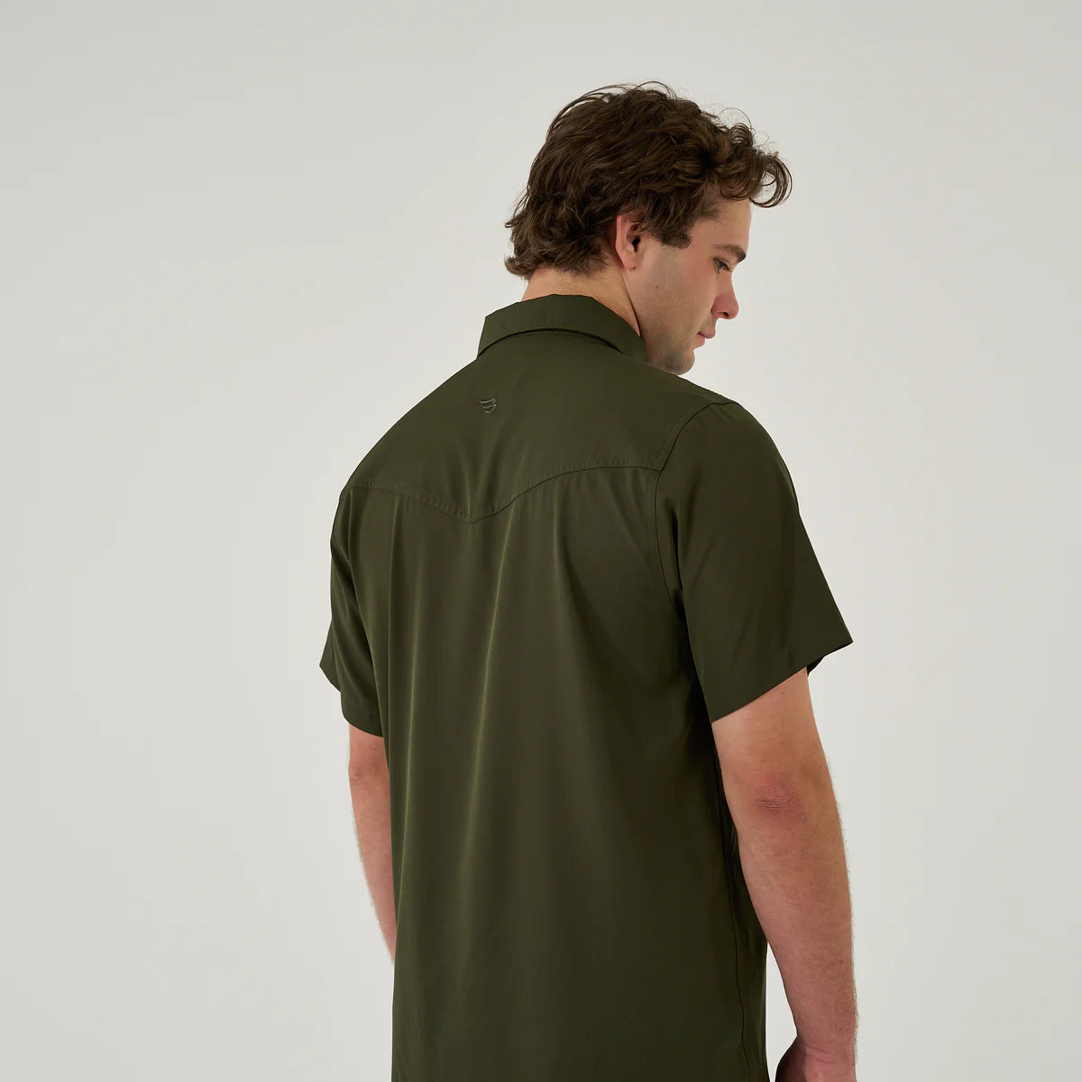 Burlebo Men’s Performance S/S Western Button Up - Mallard Green