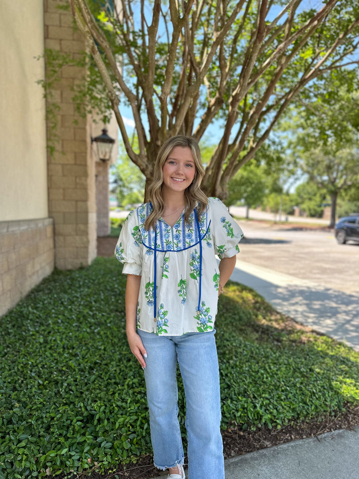 Jade Floral Top