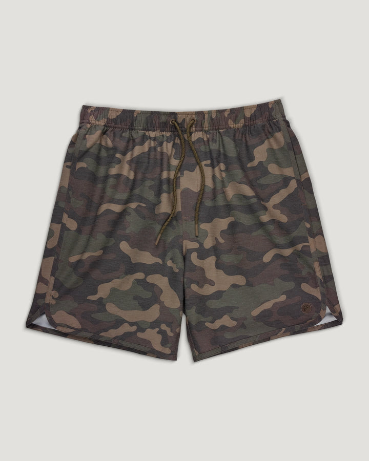 Free Fly Mens Reverb Lined 7” Short - Woodland Camo Print