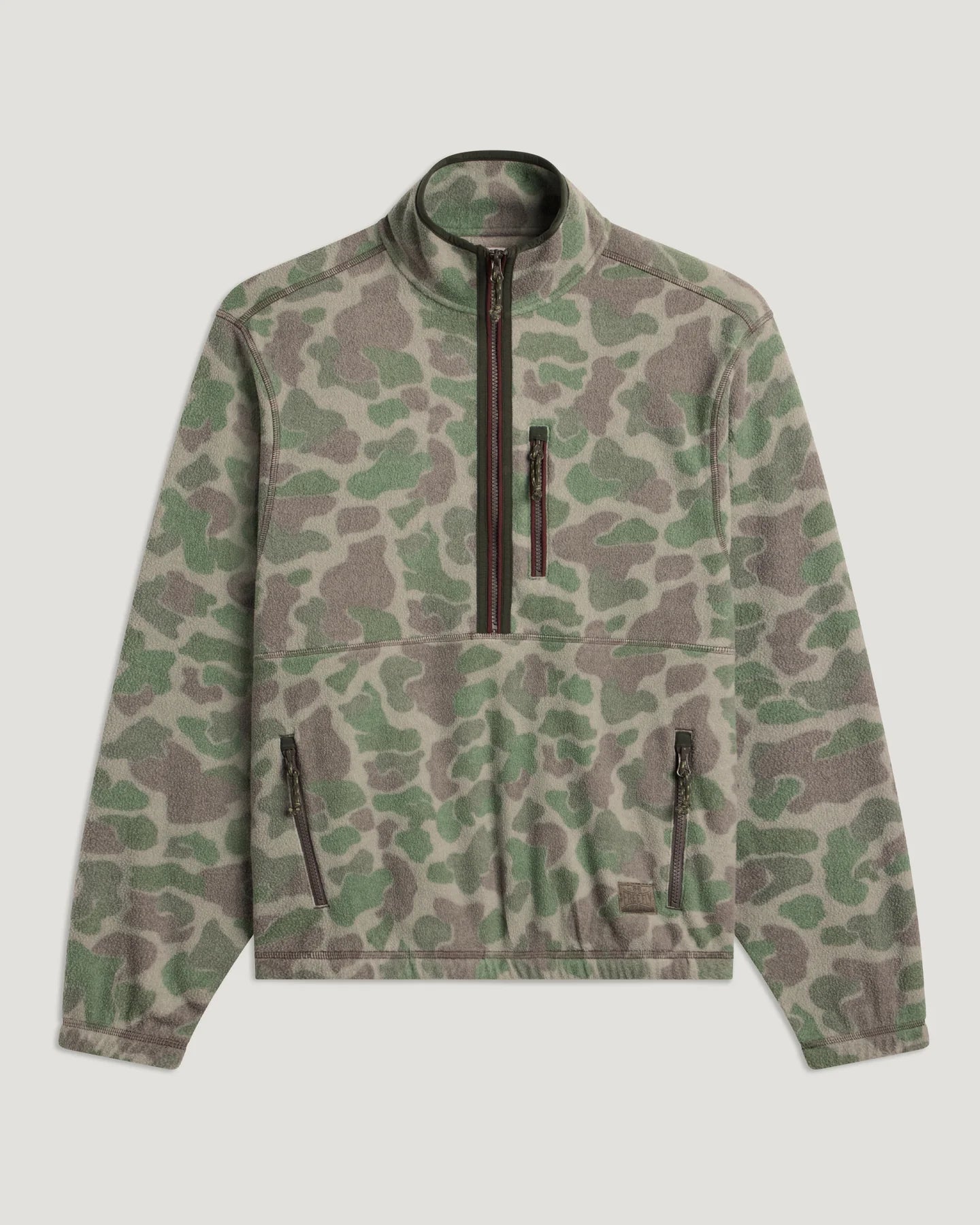 Free Fly Men’s Ashridge Fleece Half Zip - Vintage Camo Oil Green
