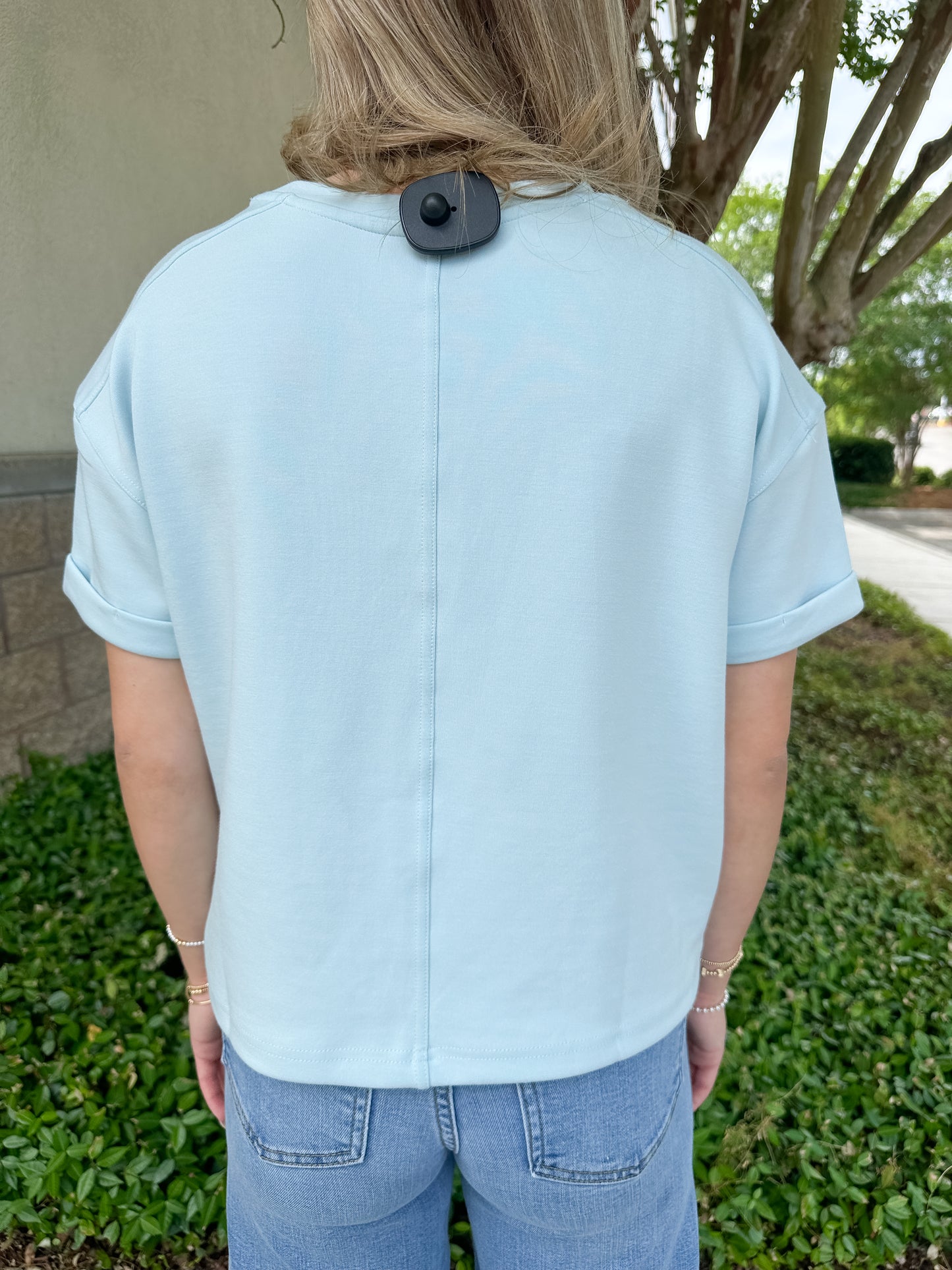 Maxine Crop Tee - Robins Egg Blue