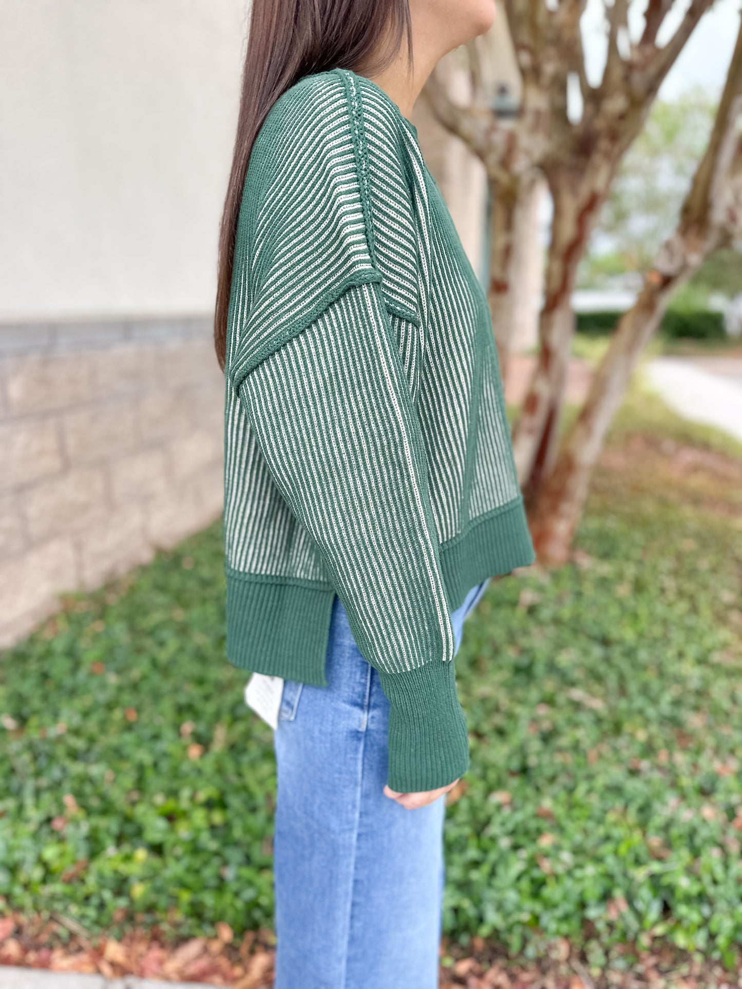Courtney Ribbed Sweater - Dark Green