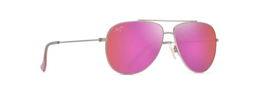 MJ Hauoli XS Polarized Sunglasses - Shiny Light Gold with Sage-Fuchsia