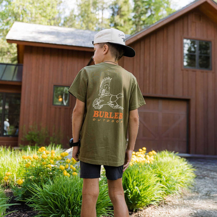 Burlebo Youth S/S T-Shirt - Duck Wild - Hunter Green