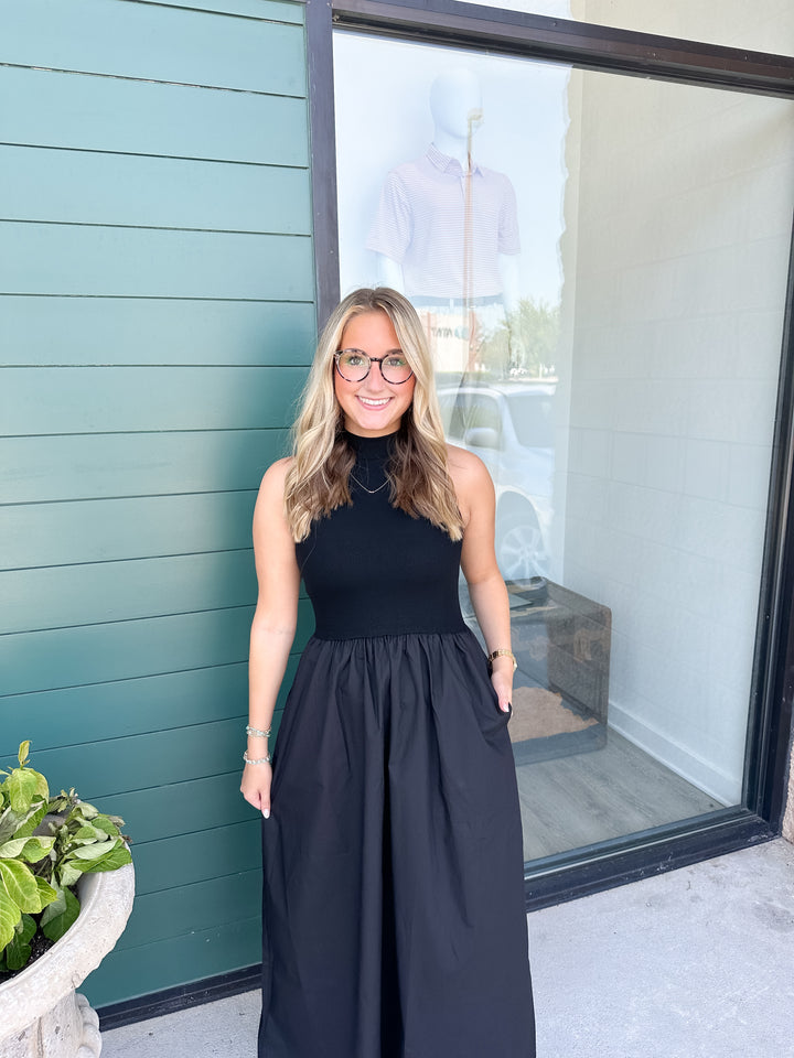 Megan Mock Maxi Dress - Black