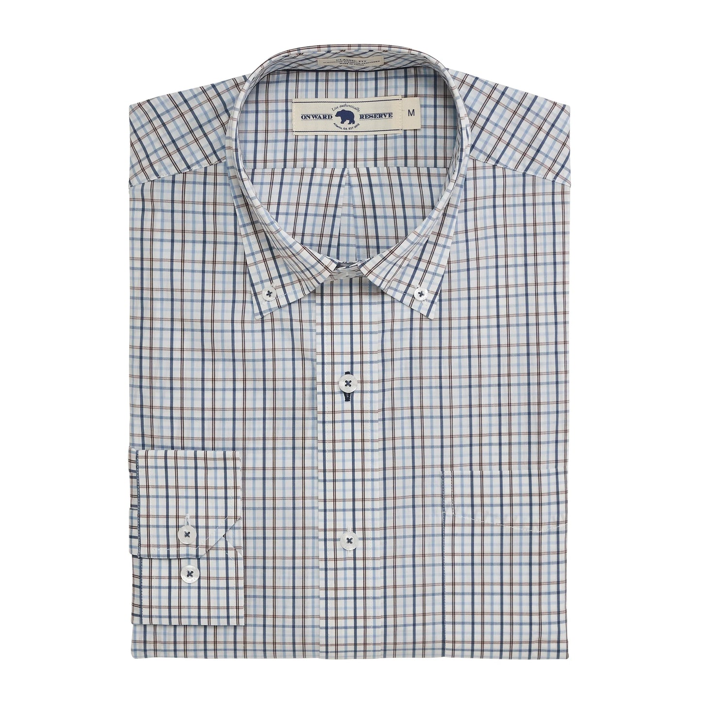 Onward Reserve Noble Classic Fit Quad Shirt - Chocolate