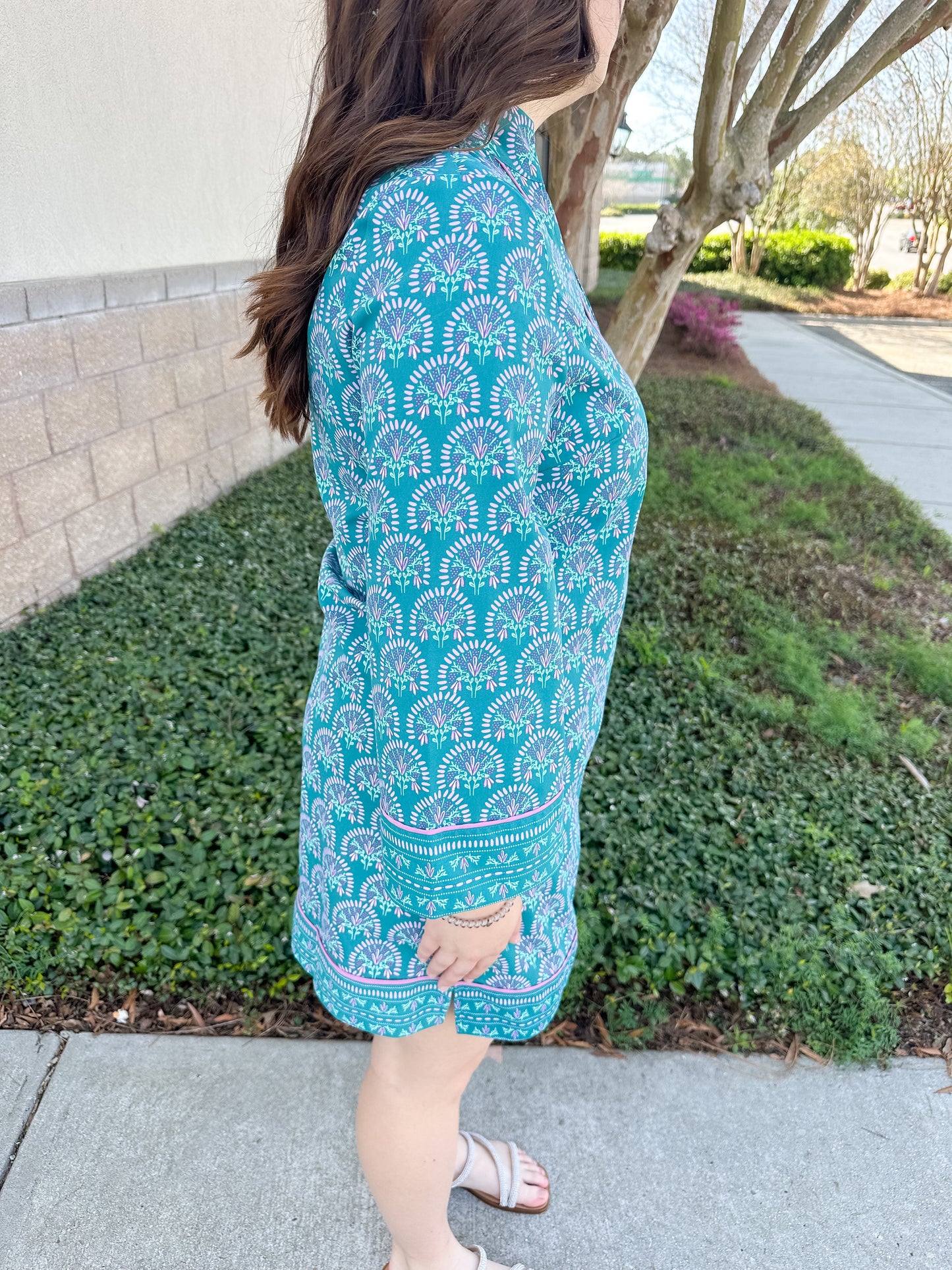 Brenda Dress - Sunshower Flora Ocean