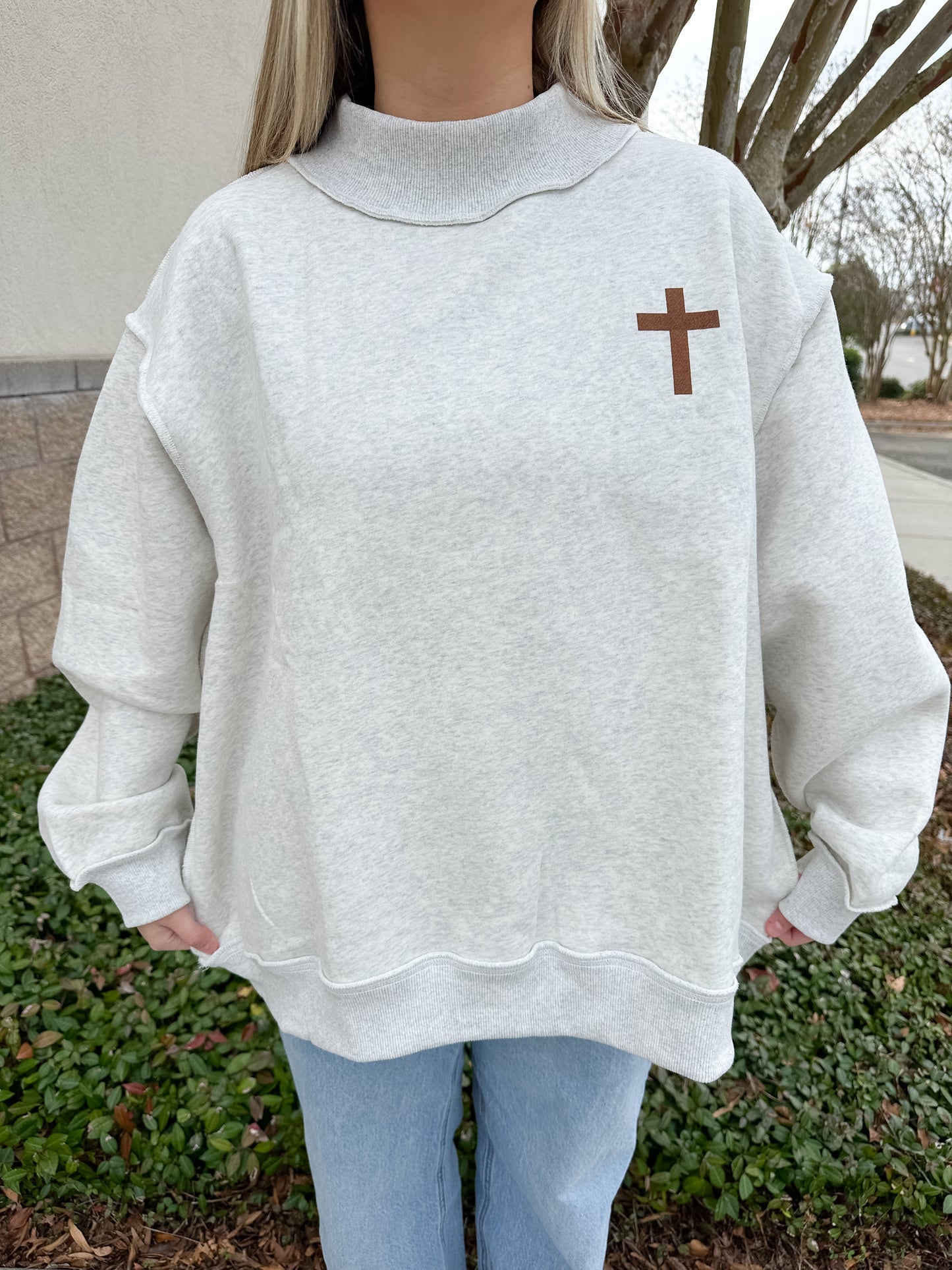 Jesus Saves Reversible Mockneck Sweatshirt