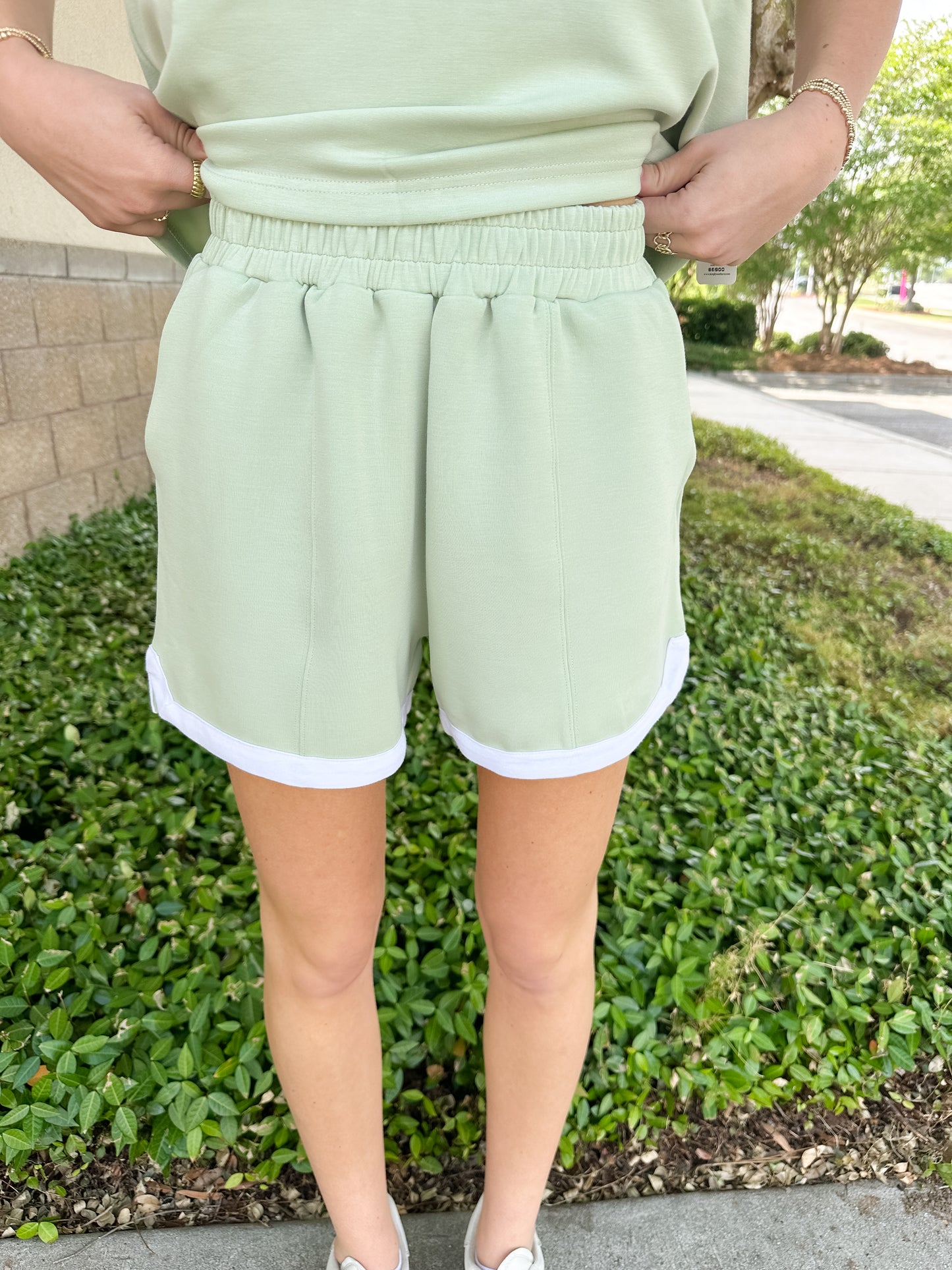 Maxine Pintuck Short - Sage