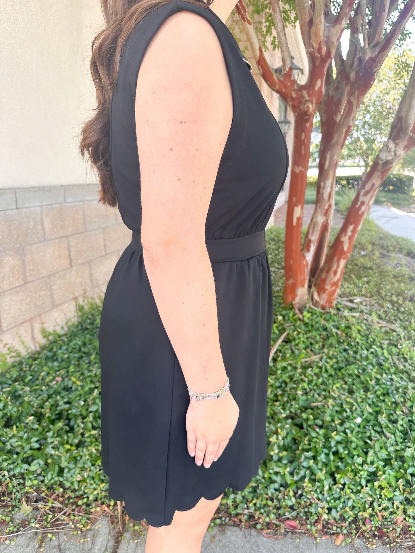 Ginger Scallop Dress - Black