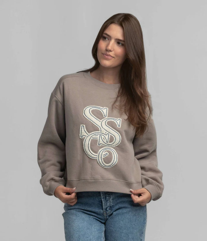 SSCO Women’s Preppy Front Print Sweatshirt - Hazelnut