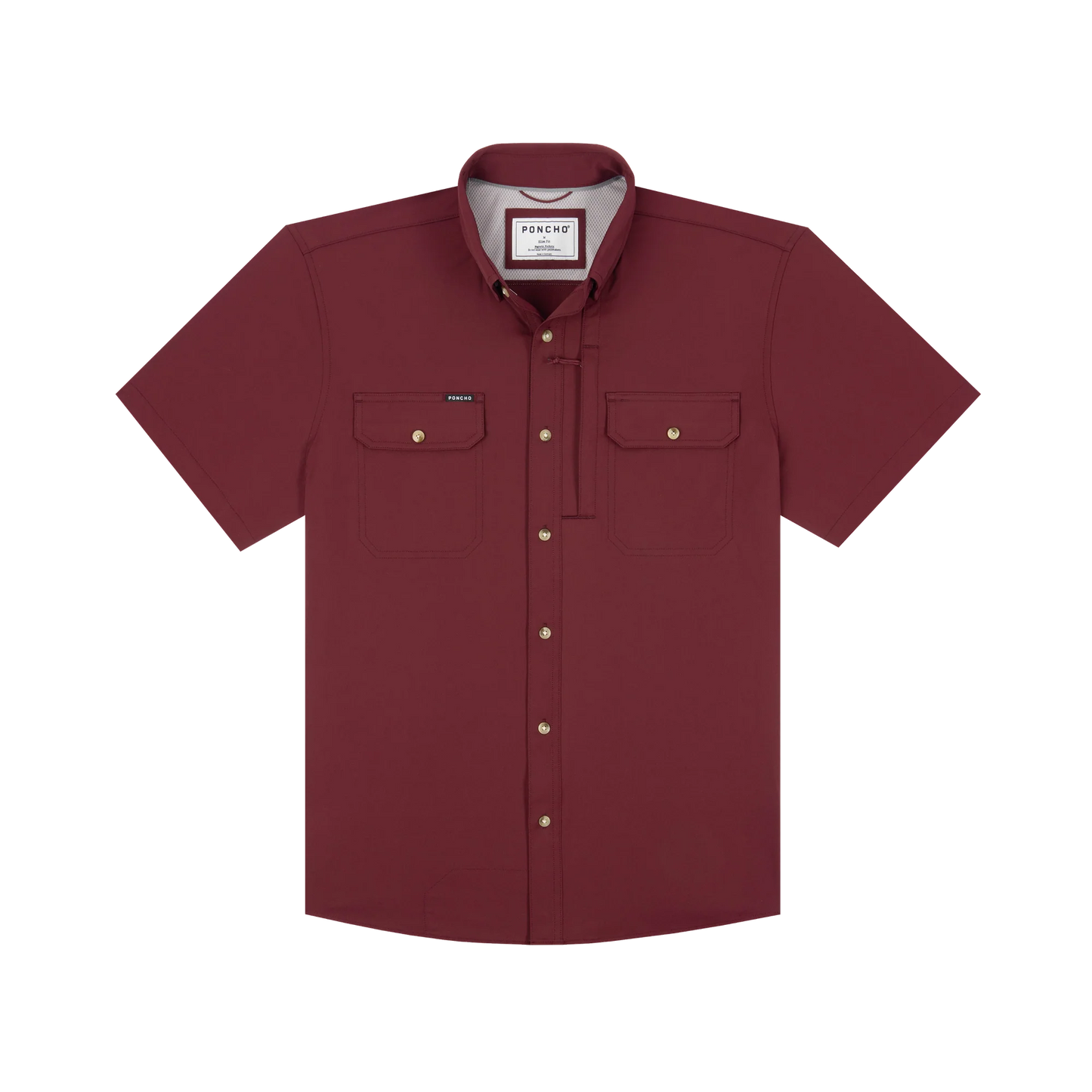 Poncho Men’s “The 2 Minute Drill” S/S Regular Shirt - Maroon