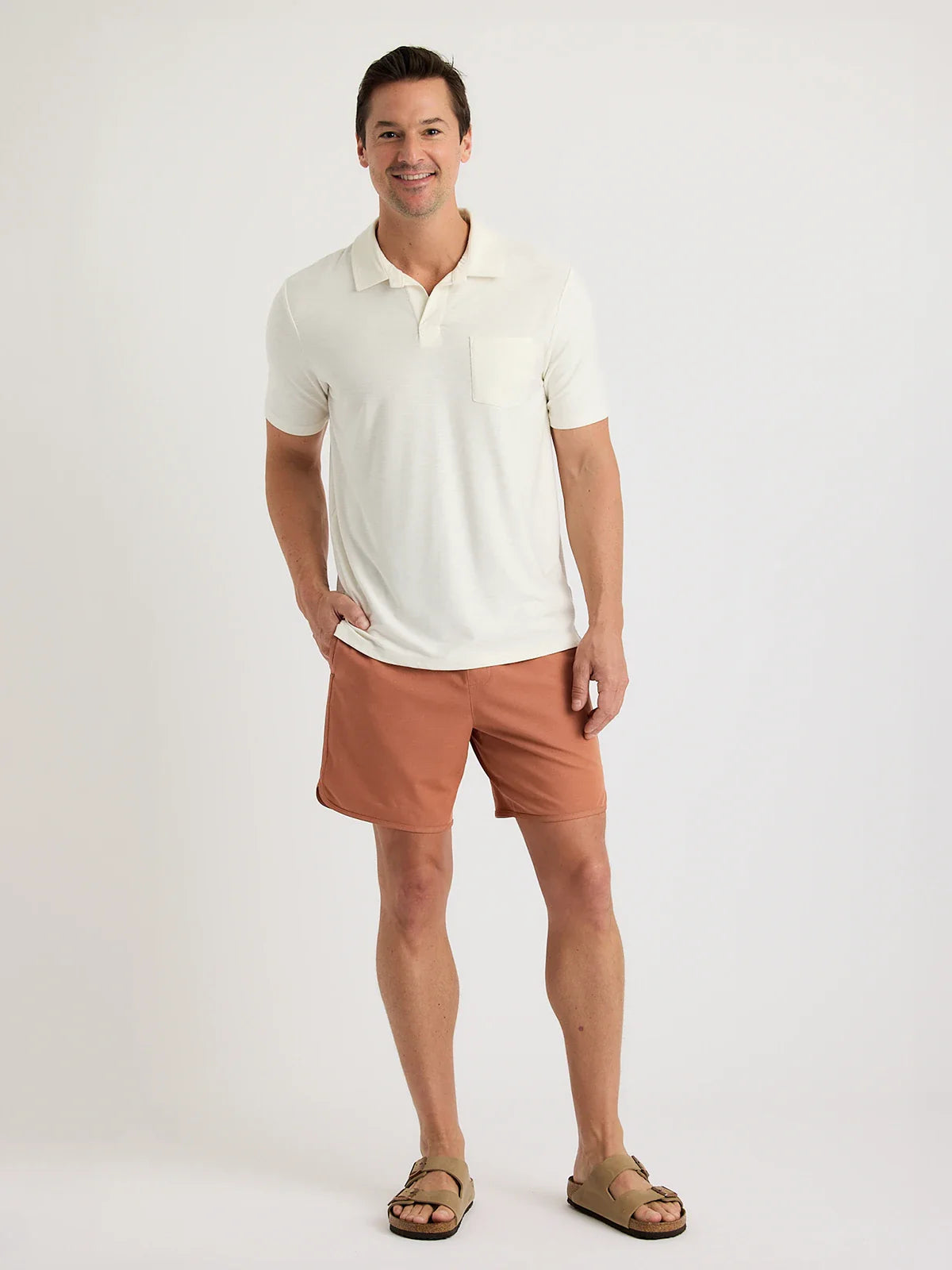 Free Fly Men’s Bamboo Slub Polo II - Sea Salt
