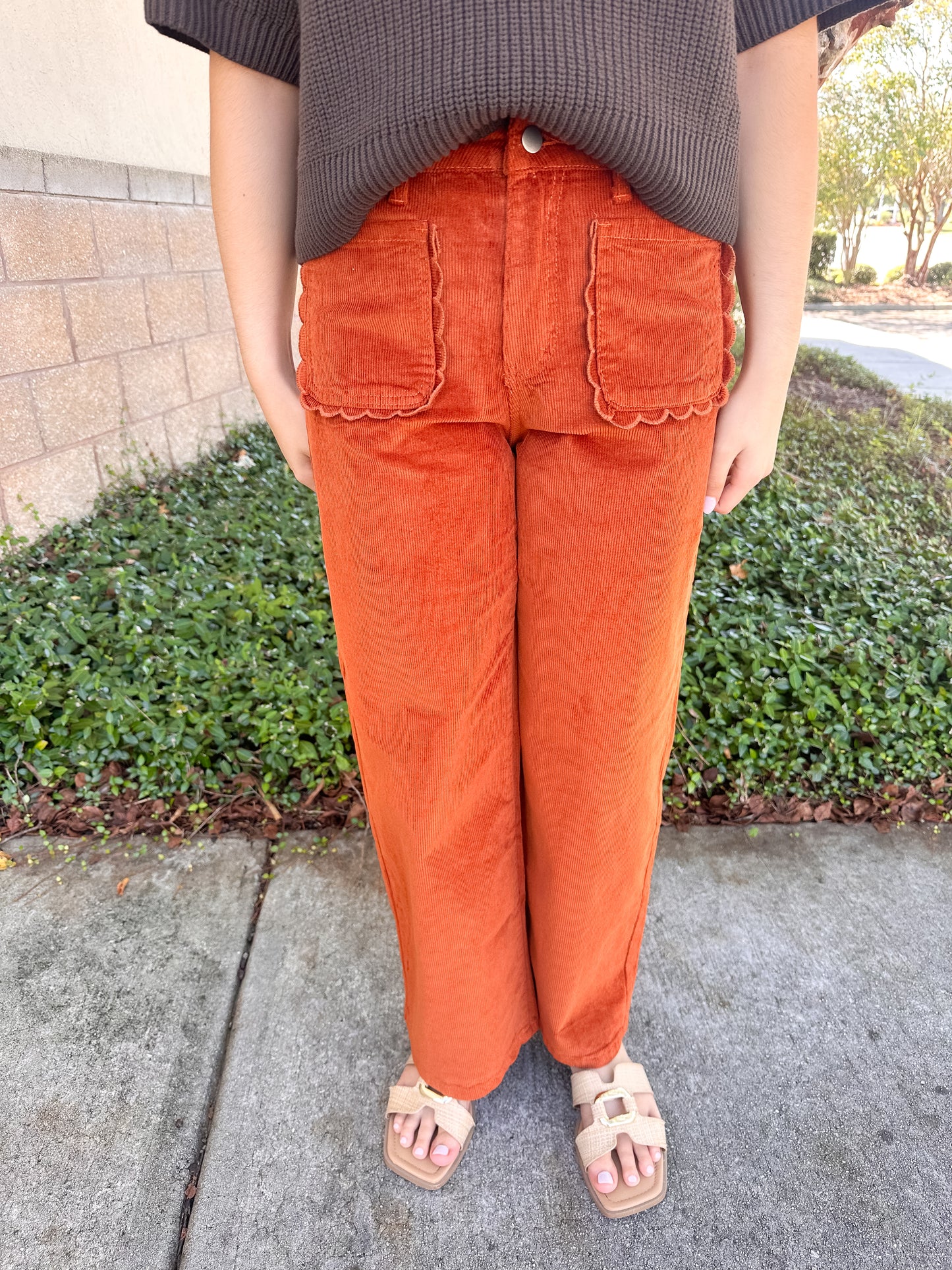 Abby Corduroy Pants - Rust