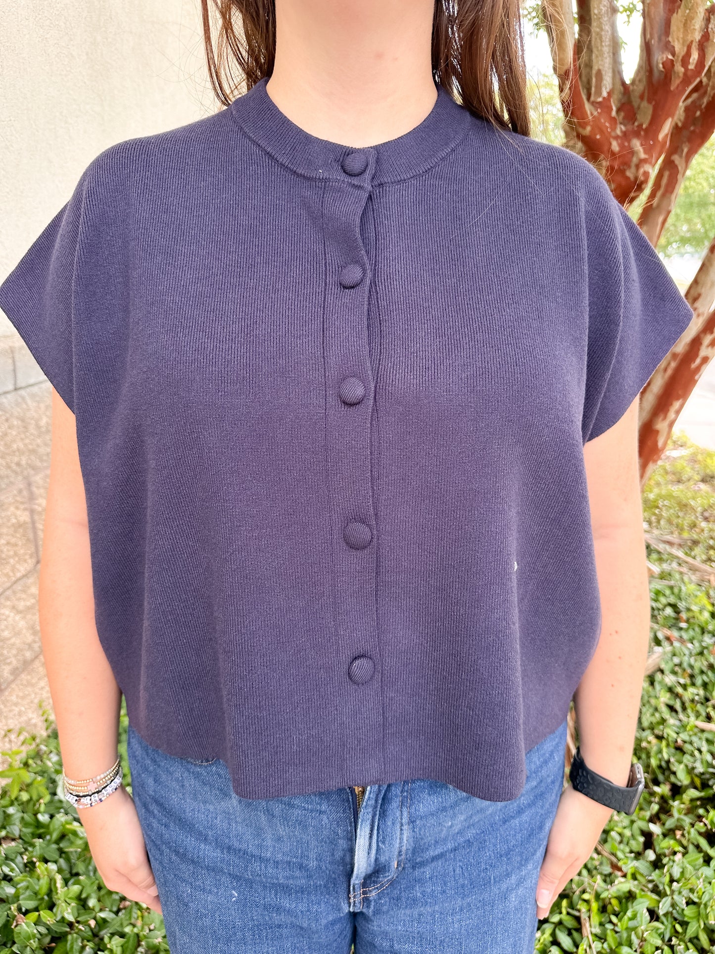Heather Button Sweater