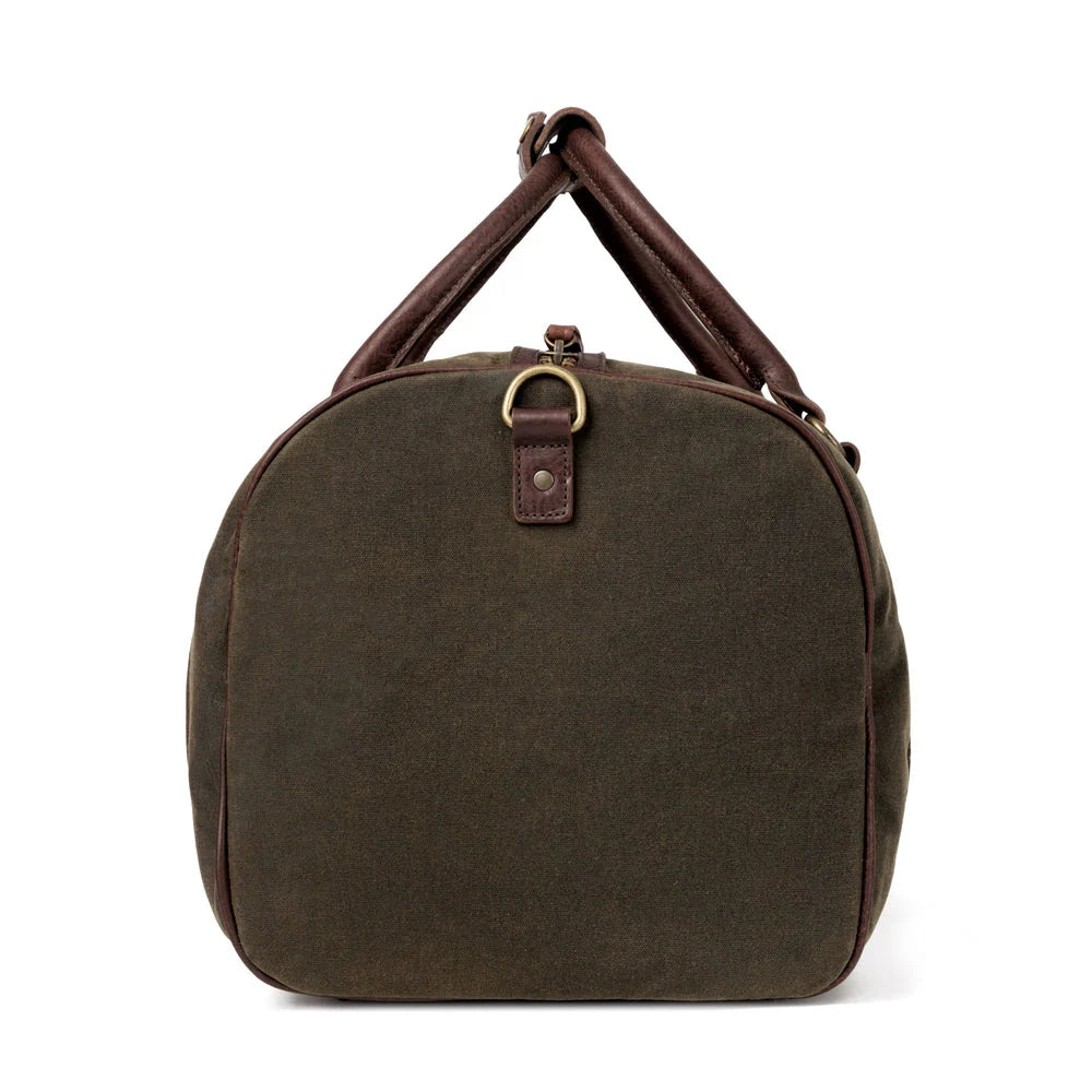 Mission Mercantile Campaign Waxed Canvas Medium Field Duffle Bag - Smoke Forest