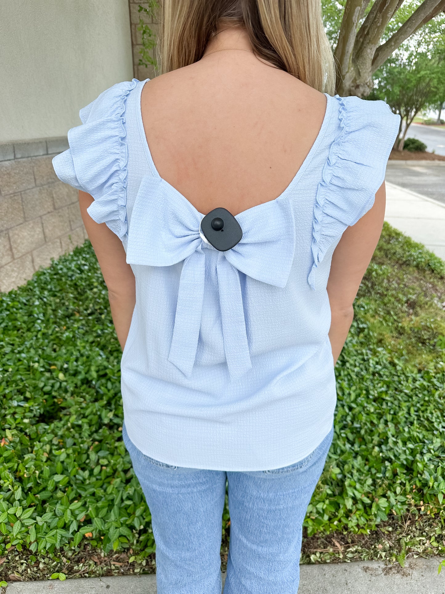 Camille Bow Top - Blue