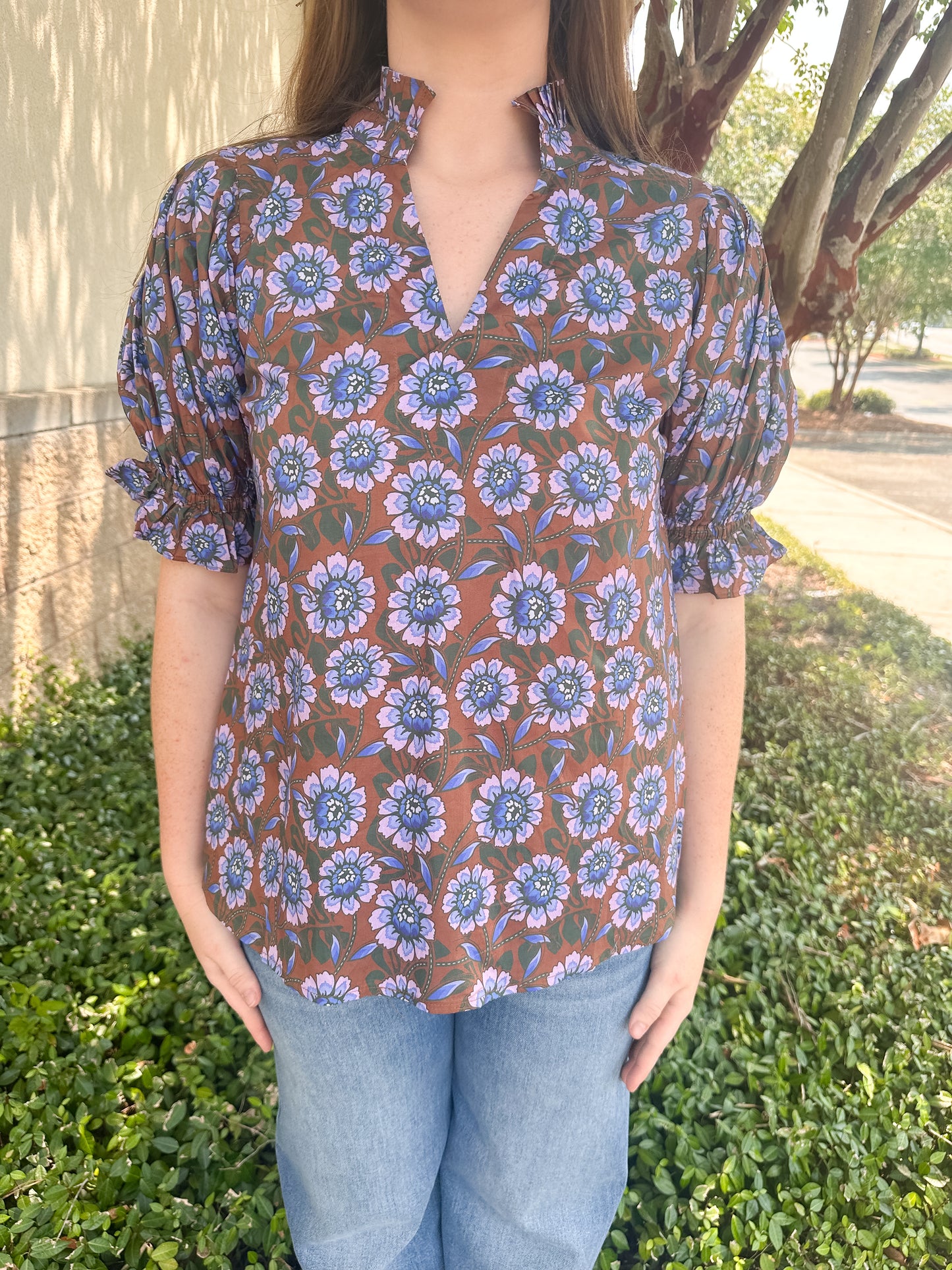 Karla Top - Purple & Brown