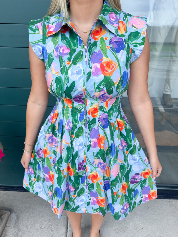 Thatcher Dress - Blue