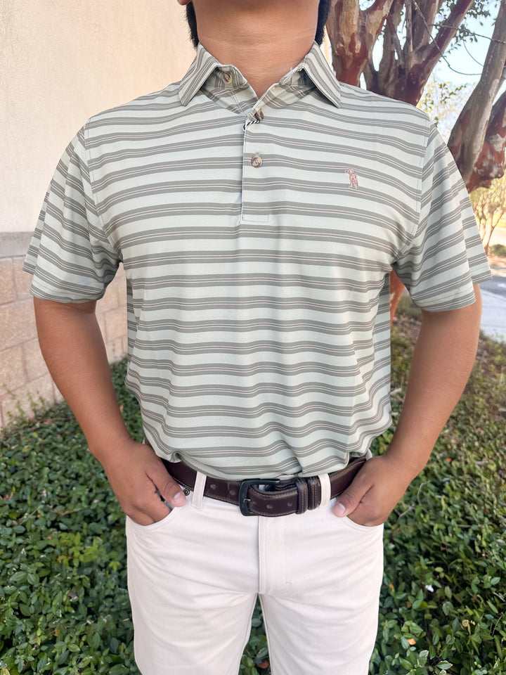 S. Casanova Samson Pique Performance Polo - Mossback