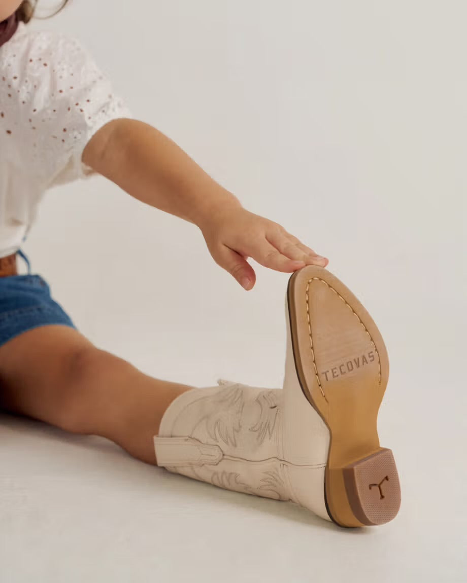 Tecovas Kid The Annie Cowgirl Boot - Bone Cowhide