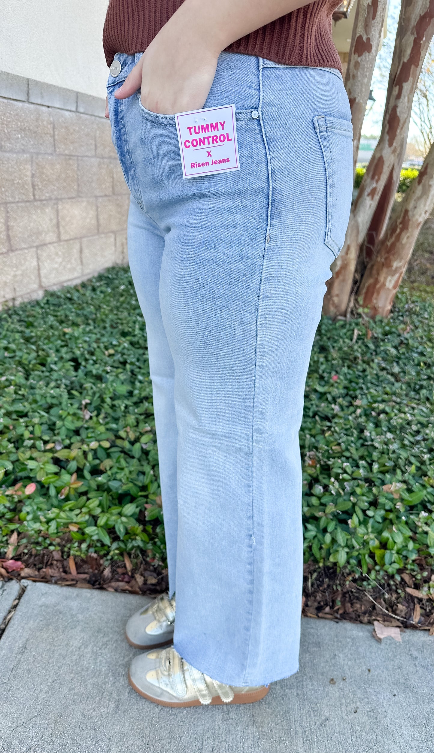 Risen Ann TC Cropped Wide Leg Jean - Light