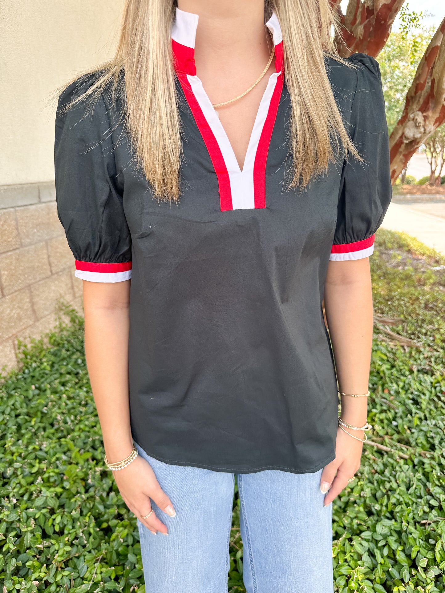 Tricia Top - Red & Black