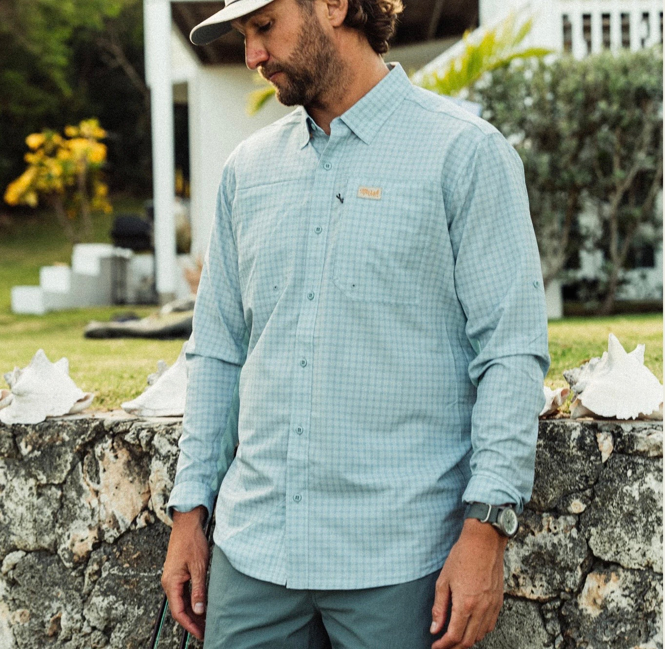 Marsh Wear Men’s Lenwood Tech L/S Button Down - Cloud