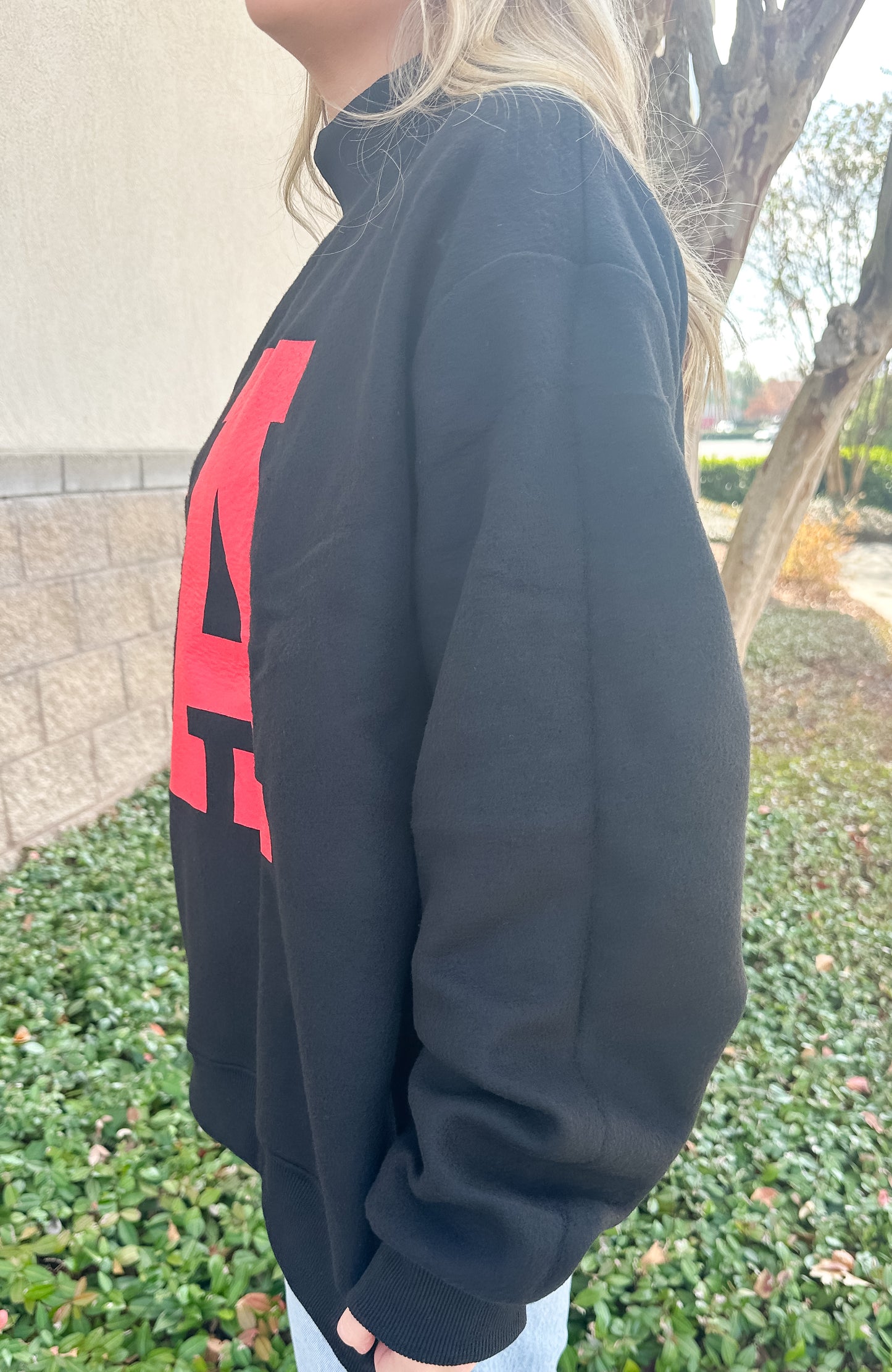 Georgia Reversible Mockneck Sweatshirt - Black