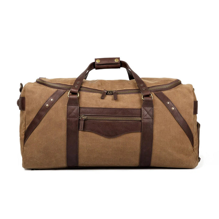 Mission Mercantile Campaign Waxed Canvas Large Duffle Bag - Smoke Brown