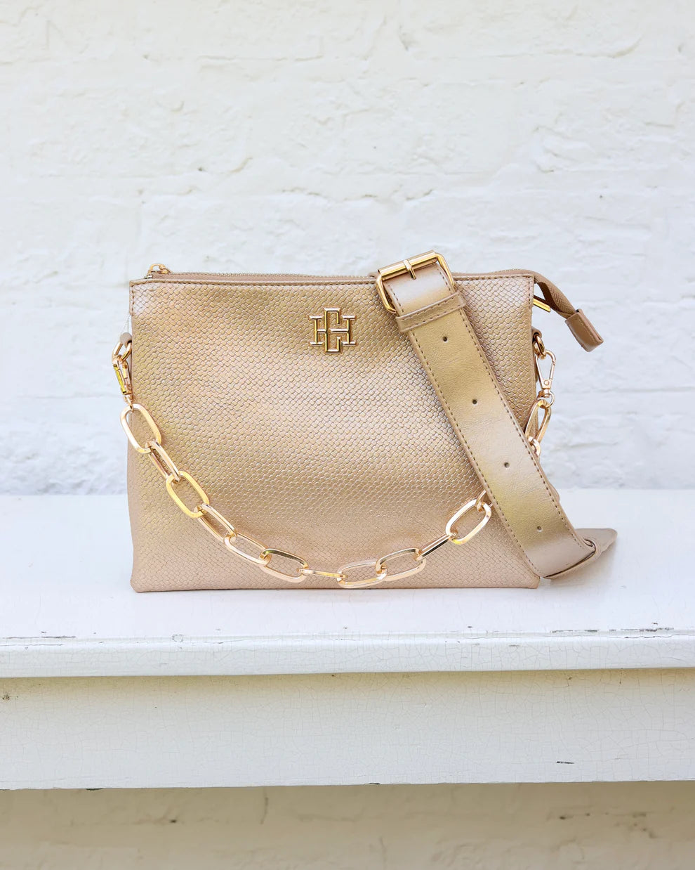 CH Ariana Crossbody - Woven Gold