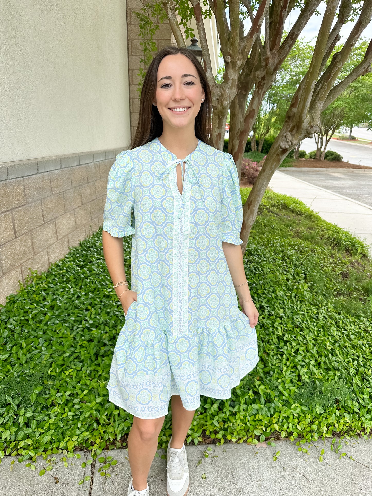 Natalia Dress - Mosaic Charm Blue