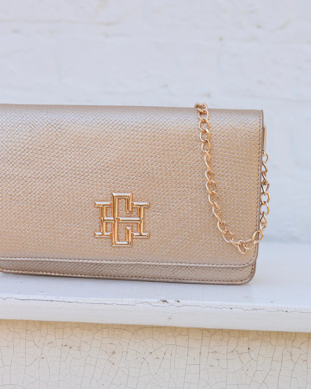 CH Bryn Clutch/Crossbody - Woven Gold