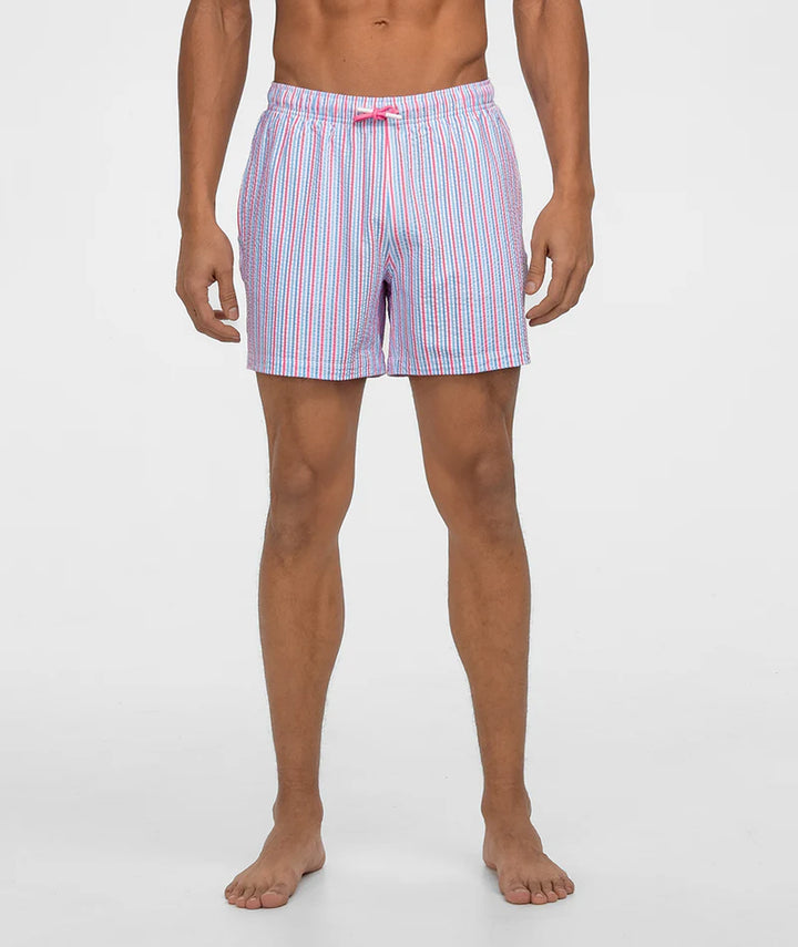 SSCO Men’s Clubhouse Seersucker Swim Shorts - Berry Tide
